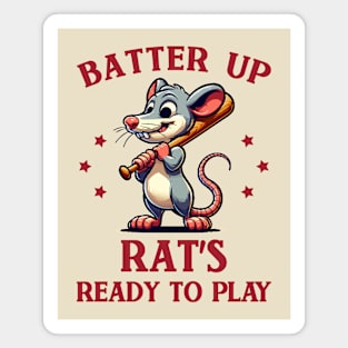 Rat with baseball bat Magnet